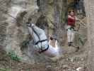 Kinder-Klettersteig: Erich und Edith auf der unteren Seilbrücke (6. Juli)