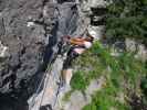 Burgforst-Klettersteig: Jasmin auf der Seilbrücke (6. Juli)