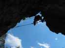 Burgforst-Klettersteig: Daniel auf der Seilbrücke (6. Juli)