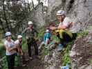 Kirchblick-Klettersteig: Sonja, Marek, Bernhard, Helga und Reinhard beim Einstieg (8. Juli)