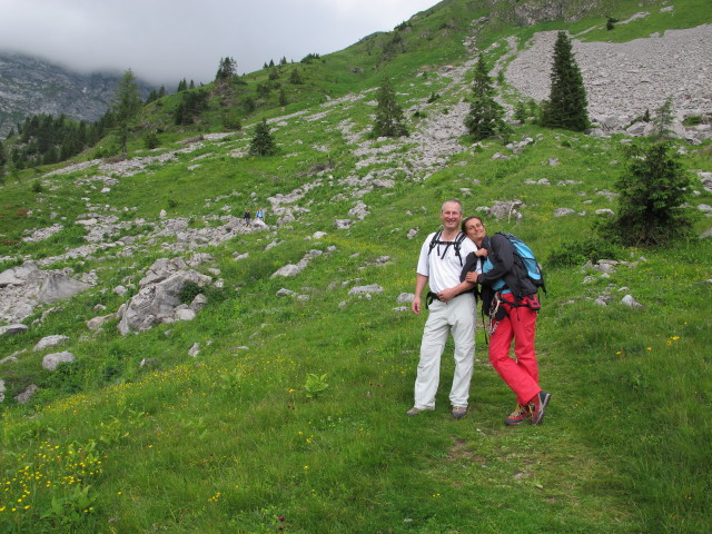 Doris, Daniel, Erich und Dominika zwischen Cellonschulter und Plöckenpass