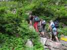 Irmgard, Hannelore, Jasmin, Helga, Dominika, Doris und Daniel zwischen Plöckenpass und Oberst Gressel-Klettersteig