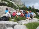 Irmgard, Erich, Jasmin, ich, Edith, Dominika, Doris, Hannelore und Daniel beim Ausstieg