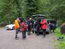 Erich, Angelika, Ulrike, Josef, Wolfgang, Sonja, Cathrin und Edith am Parkplatz