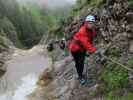 Millnatzenklamm-Klettersteig: Wolfgang, Ulrike und Cathrin am Beginn von Sektor 3