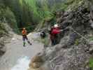 Millnatzenklamm-Klettersteig: Erich, Wolfgang und Ulrike am Beginn von Sektor 3