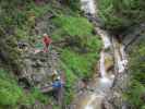 Millnatzenklamm-Klettersteig: Erich, Cathrin und Hannelore im Sektor 5