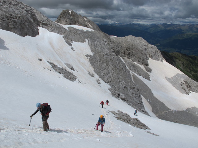 Evelyn, Miriam, Erwin, Dominika und Wolfgang zwischen Große Kinigat-Klettersteig und Große Kinigat