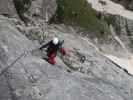 Große Kinigat-Klettersteig: Dominika, Erwin und Wolfgang am Elfenbeinpfeiler