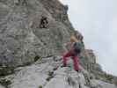 Große Kinigat-Klettersteig: Evelyn und Miriam am Elfenbeinpfeiler