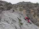 Große Kinigat-Klettersteig: Evelyn und Miriam am Elfenbeinpfeiler