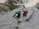 Große Kinigat-Klettersteig: Dominika, Wolfgang und Erwin am Elfenbeinpfeiler