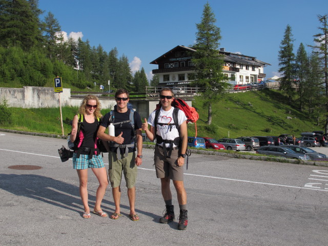 Sabrina, Christian und ich beim Hotel T&uuml;rlwandh&uuml;tte, 1.692 m (18. Juli)