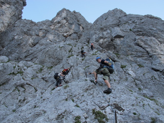 Anna-Klettersteig: Christian Rillenquergang und Giebelwand (19. Juli)