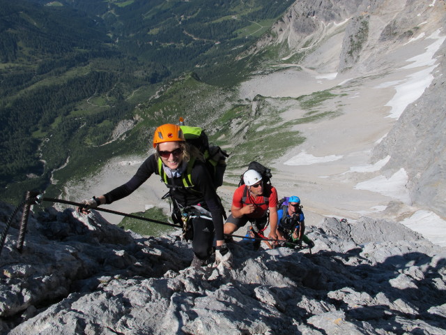 Johann-Klettersteig: Sabrina zwischen G&ouml;tterthron und Alb-Wil-Pfeiler (19. Juli)