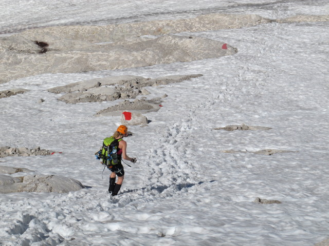 Sabrina zwischen Großem Gosaugletscher und Adamekhütte (19. Juli)