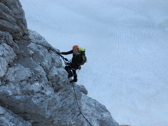 Amon-Klettersteig: Sabrina zwischen Einstieg und Simonyscharte (20. Juli)