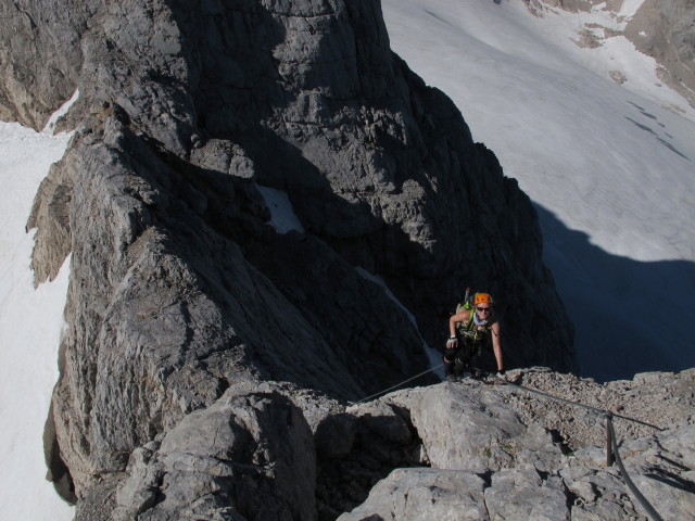 Amon-Klettersteig: Sabrina zwischen Simonyscharte und Ausstieg (20. Juli)