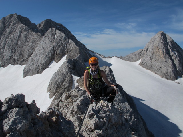 Amon-Klettersteig: Sabrina zwischen Simonyscharte und Ausstieg (20. Juli)