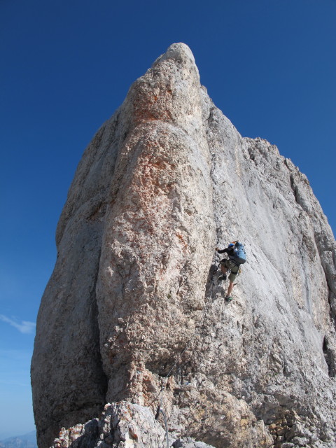 Amon-Klettersteig: Christian zwischen Simonyscharte und Ausstieg (20. Juli)