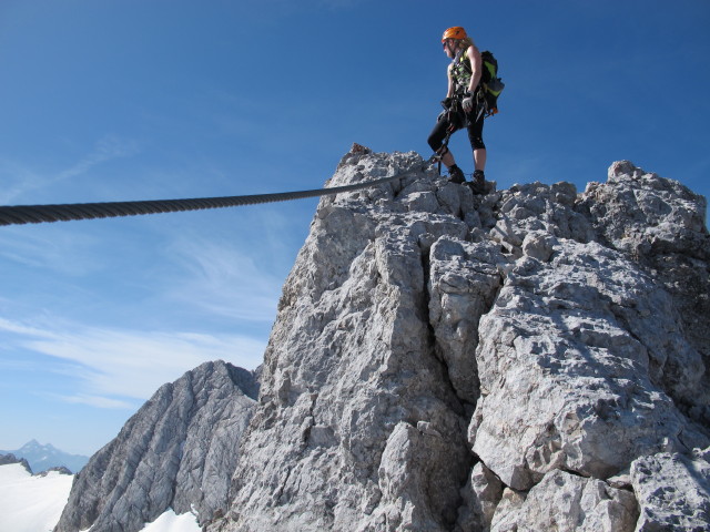 Amon-Klettersteig: Sabrina zwischen Simonyscharte und Ausstieg (20. Juli)