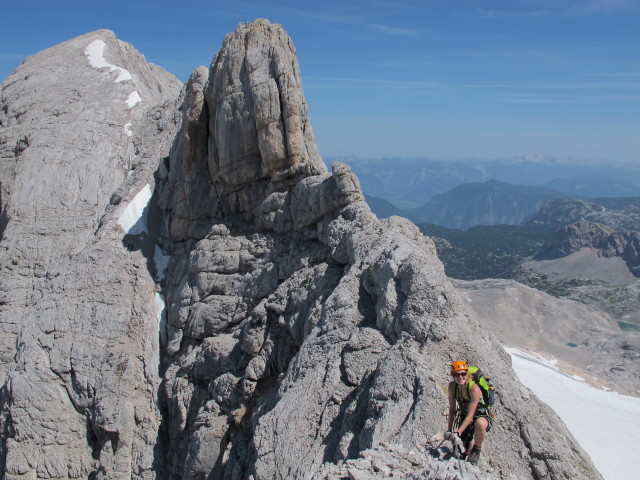 Amon-Klettersteig: Sabrina zwischen Ausstieg und Simonyscharte (20. Juli)