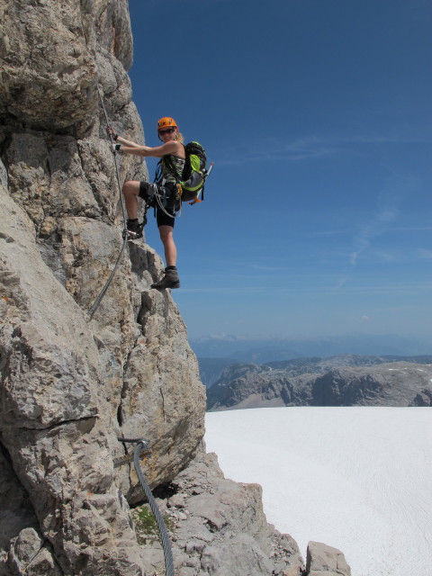 Amon-Klettersteig: Sabrina zwischen Ausstieg und Simonyscharte (20. Juli)