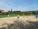 Martin, Christina, Erich und Renate am Beachvolleyballplatz