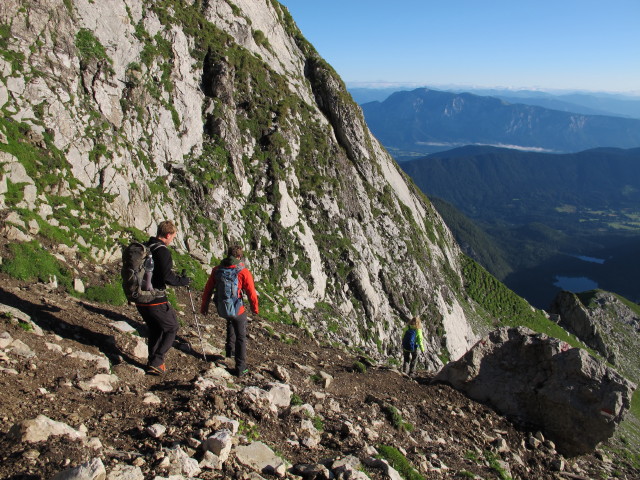 David, Christian und Sabrina zwischen Forcella Mangart und Bivacco Nogara (17. Aug.)