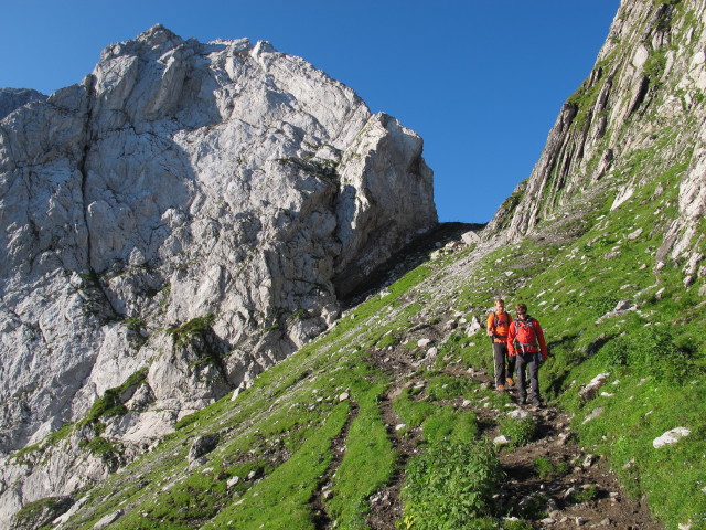 David und Christian zwischen Forcella Mangart und Bivacco Nogara (17. Aug.)