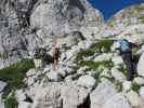 Sabrina, David und Christian zwischen Bivacco Nogara und Via Ferrata Italiana al Mangart (17. Aug.)