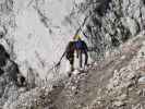 Via Ferrata Italiana al Mangart: David und Sabrina beim Einstieg (17. Aug.)