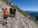 Via Ferrata Italiana al Mangart: David, Sabrina und Christian beim Einstieg (17. Aug.)