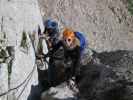 Via Ferrata Italiana al Mangart: Christian und Sabrina im Einstieg (17. Aug.)