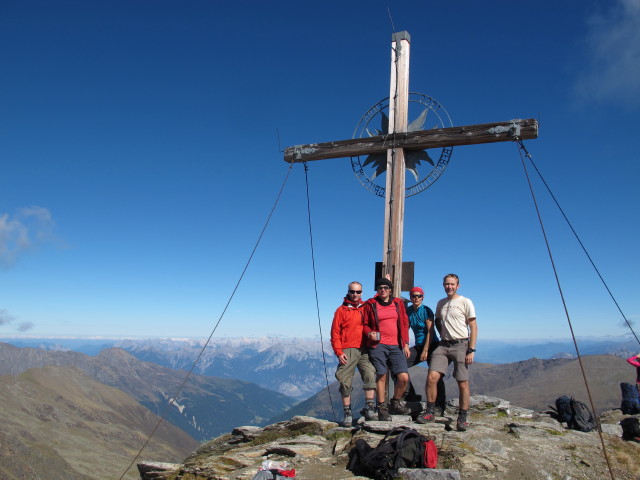 Christoph, Gudrun, Anna und ich am Zischgeles, 3.004 m (27. Sep.)