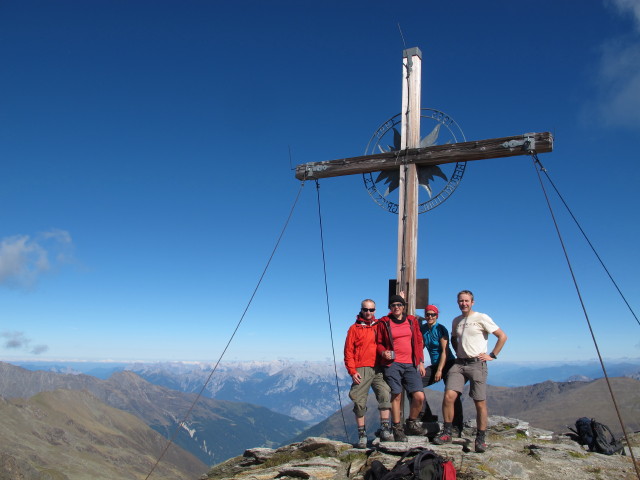 Christoph, Gudrun, Anna und ich am Zischgeles, 3.004 m (27. Sep.)