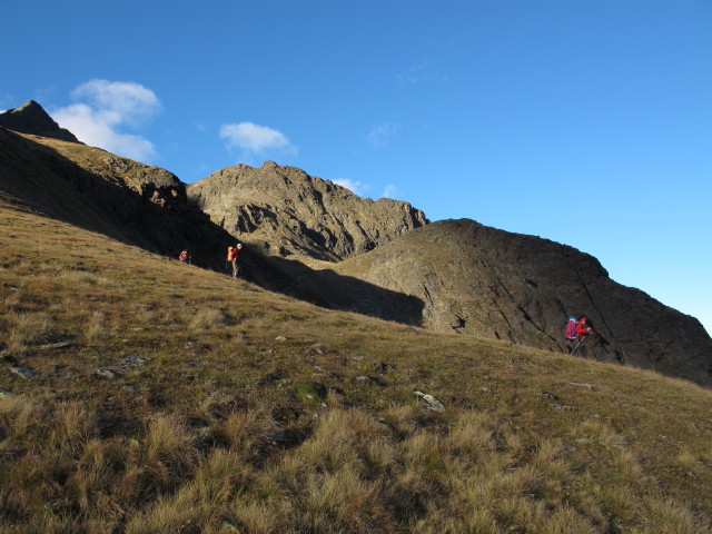 Gudrun, Christoph und Anna am Weg 143 zwischen Innerem Schwarzj&ouml;chl und M&uuml;nsterh&ouml;he (27. Sep.)