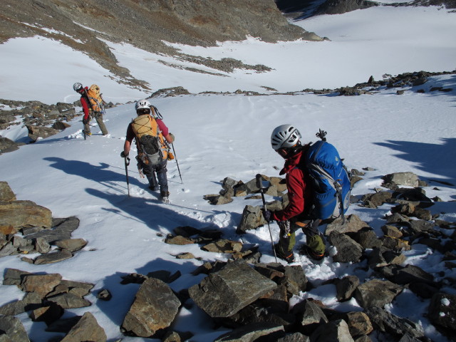 Christoph, Gudrun und Anna zwischen L&auml;ngentaler Wei&szlig;er Kogel und L&auml;ngentalferner (28. Sep.)