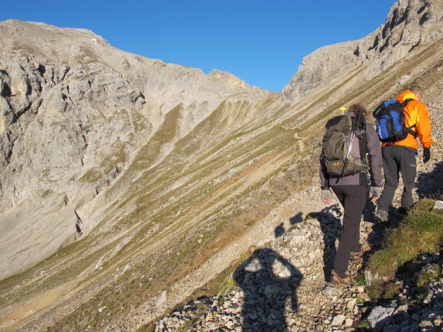 David und Erich auf Weg 618 zwischen Guttenberghaus und Jubil&auml;ums-Klettersteig (4. Okt.)