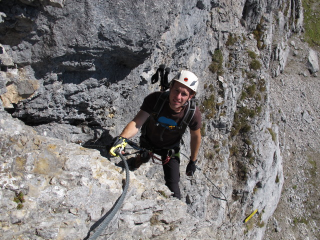 Austria-Klettersteig: David im Einstieg (4. Okt.)