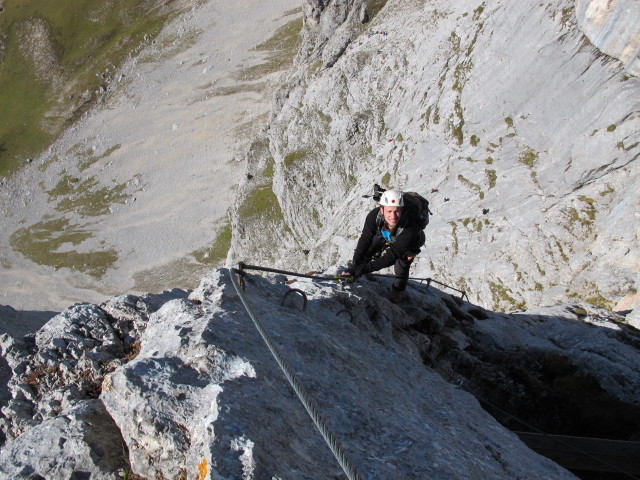 Austria-Klettersteig: David beim Steigbuch (4. Okt.)