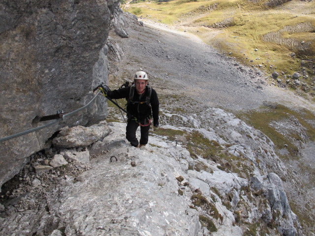 &Uuml;bungsklettersteig Guttenberghaus: David in der leichten Variante (4. Okt.)