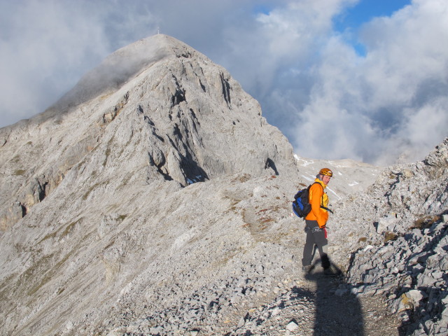 Ramsauer Klettersteig: Erich zwischen Hoher Rams und Scheichenspitze (5. Okt.)