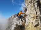 Ramsauer Klettersteig: Erich zwischen Schmiedstock und Hoher Gamsfeldspitze (5. Okt.)