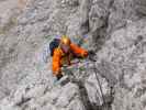 Ramsauer Klettersteig: Erich zwischen Schmiedstock und Hoher Gamsfeldspitze (5. Okt.)