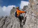 Ramsauer Klettersteig: Erich zwischen Hoher Gamsfeldspitze und Niederer Gamsfeldspitze (5. Okt.)