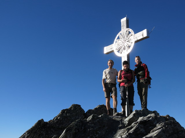 Ich, Gudrun und Christoph auf der Lizumer Sonnenspitze, 2.831 m (18. Okt.)