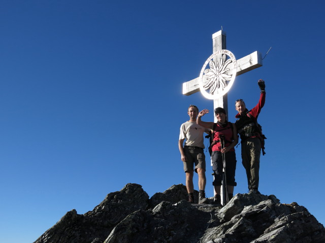 Ich, Gudrun und Christoph auf der Lizumer Sonnenspitze, 2.831 m (18. Okt.)