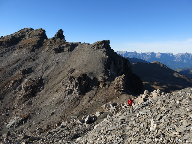Christoph zwischen Lizumer Sonnenspitze und Tarntalscharte (18. Okt.)