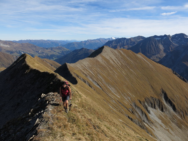 Gudrun zwischen Gsch&uuml;tzspitzsattel und Gamskarspitze (19. Okt.)